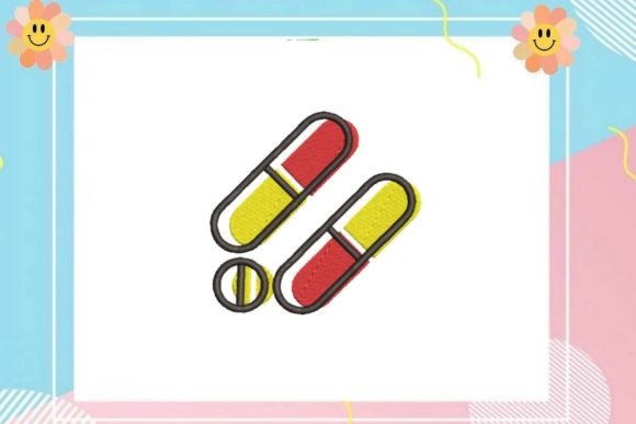 Capsule and Tablet Embroidery Design