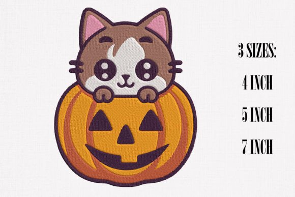 Cat in Halloween Pumpkin