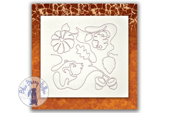 Fall Countryside Bear, E2E Quilting