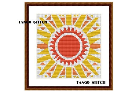 Geometric Sunshine Cross Stitch Pattern