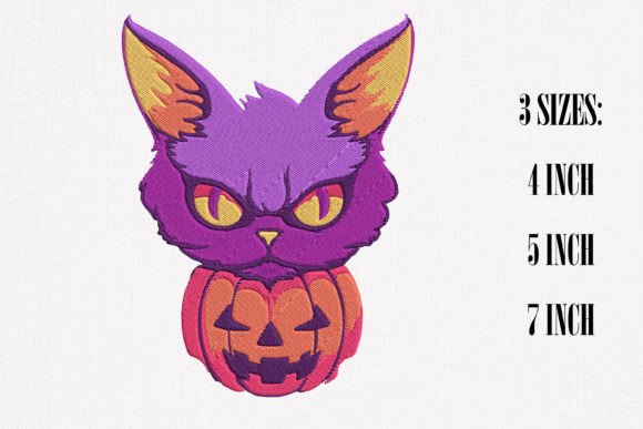 Halloween Cat with Pumpkin