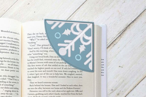 Snowflake Corner Bookmark ITH Applique