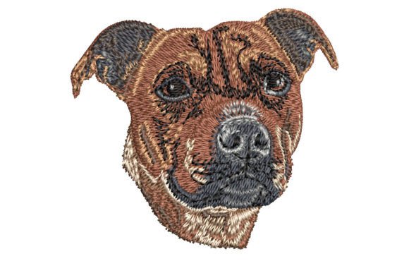 Staffordshire Bull Terrier Embroidery Design