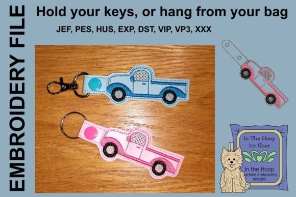 Truck Key Fob: A Rugged, Road-Ready Embroidery Design