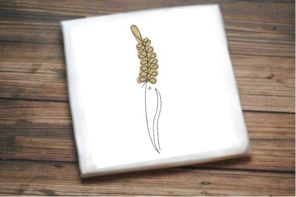Wheat Ear One Line Flower