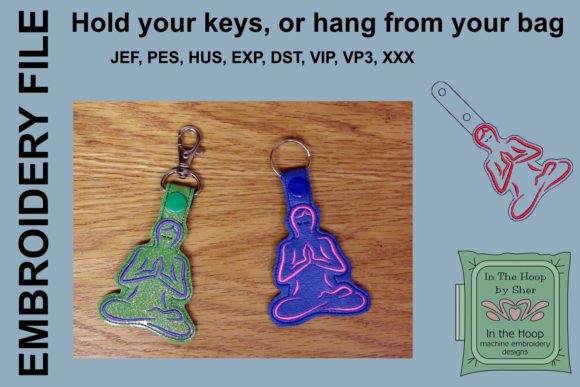 Yoga Key Fob: A Thoughtful Embroidery Design for Meaningful Gifting